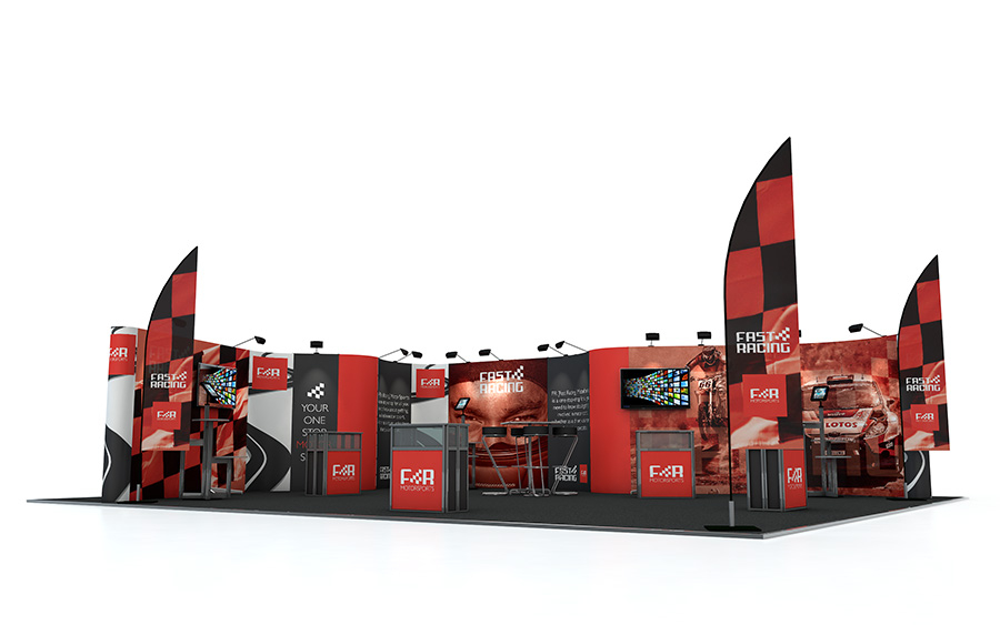 8m x 10m Linked Pop System With Printed Flags