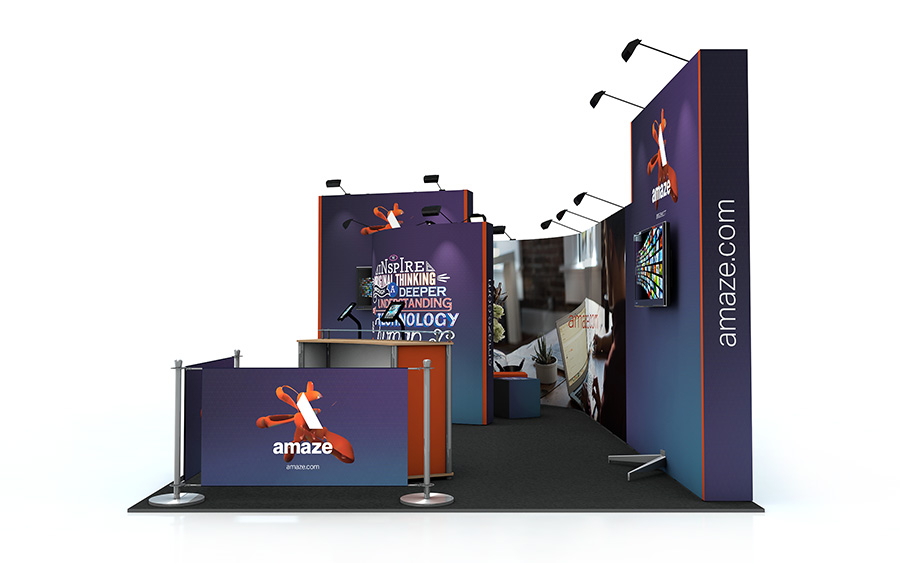 8m x 4m Linked Pop Up Stand Exhibition Back Wall