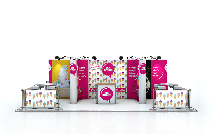 8m x 6m Linked Pop Up Exhibition Stand
