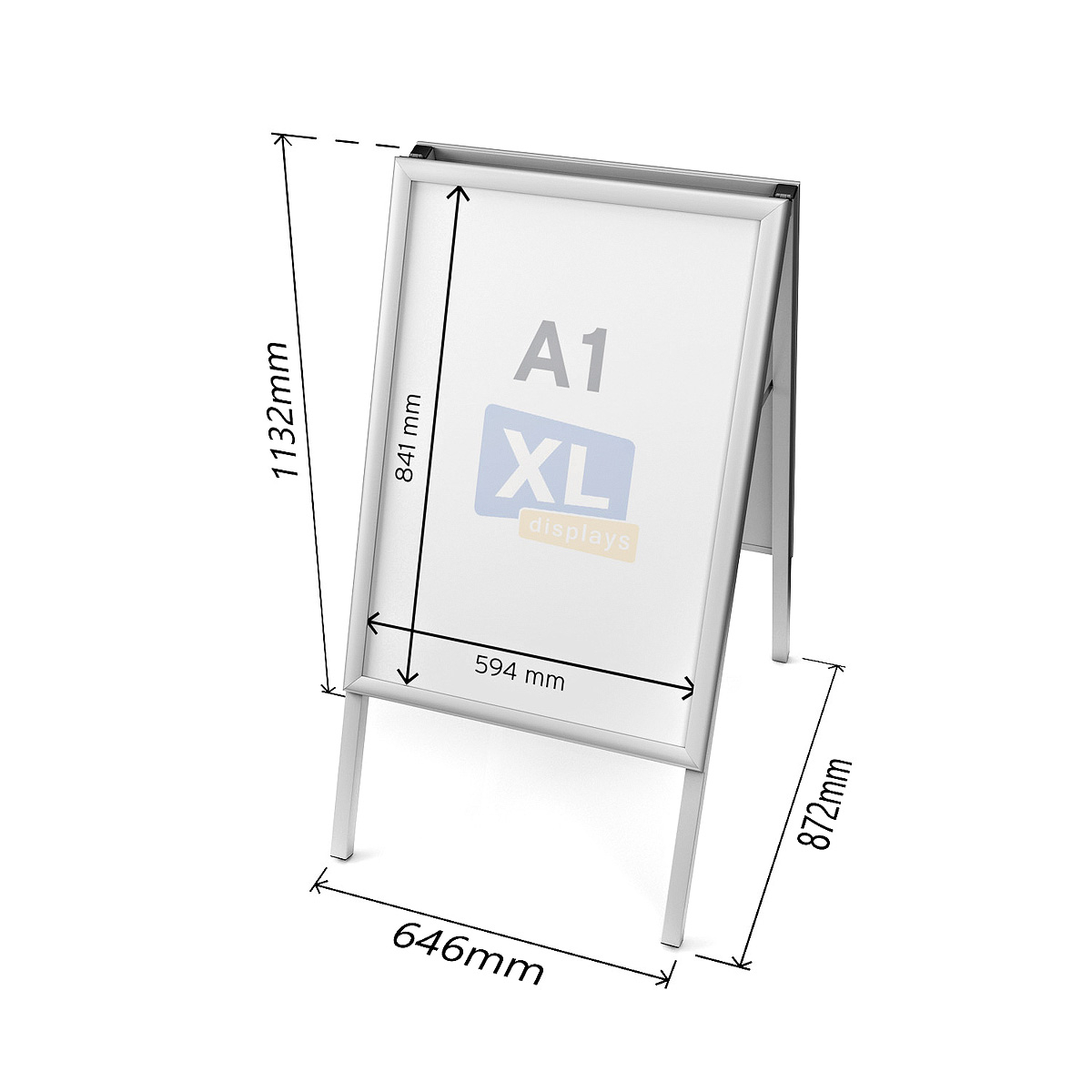 Dimensions of ECO-LITE Folding A-Frame Sign Board A1