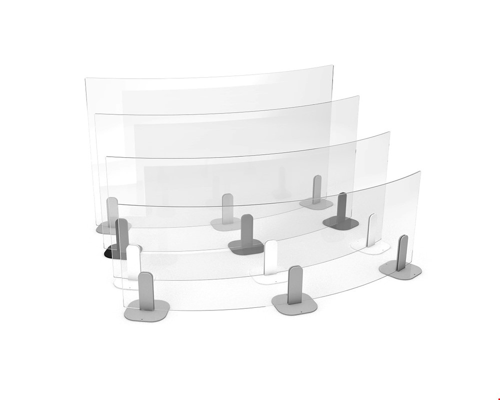 ACHOO® Curved Toughened Safety Glass Reception Screen With 1200mm Radius