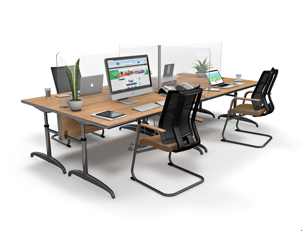 ACHOO® Desk Screens 4 Bay Workstation Dividers Without Optional End Bay Screens