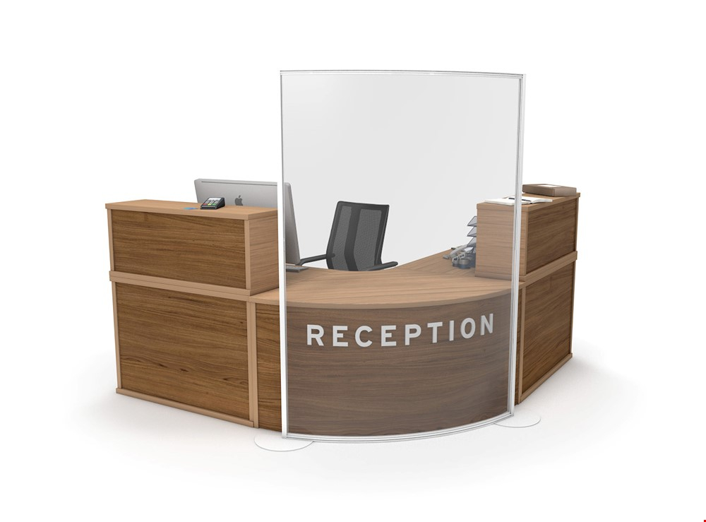 ACHOO® Curved Perspex Reception Screen For Protecting Reception Staff  