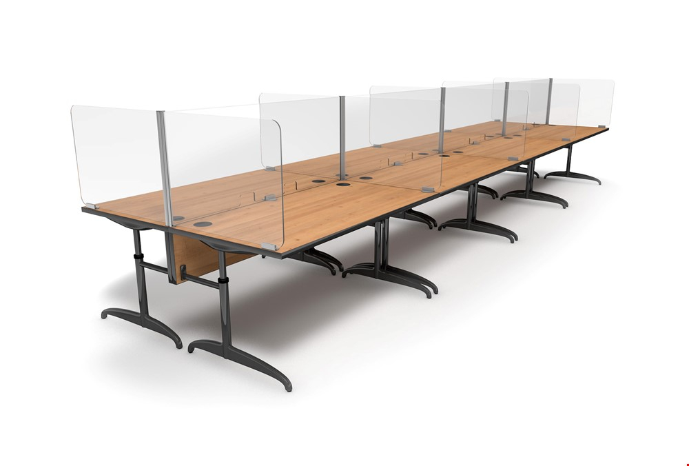 ACHOO® Modular Desk Screens - 8 Desks Workstation Dividers With End Bay Screens For A Socially Distanced Working Environment