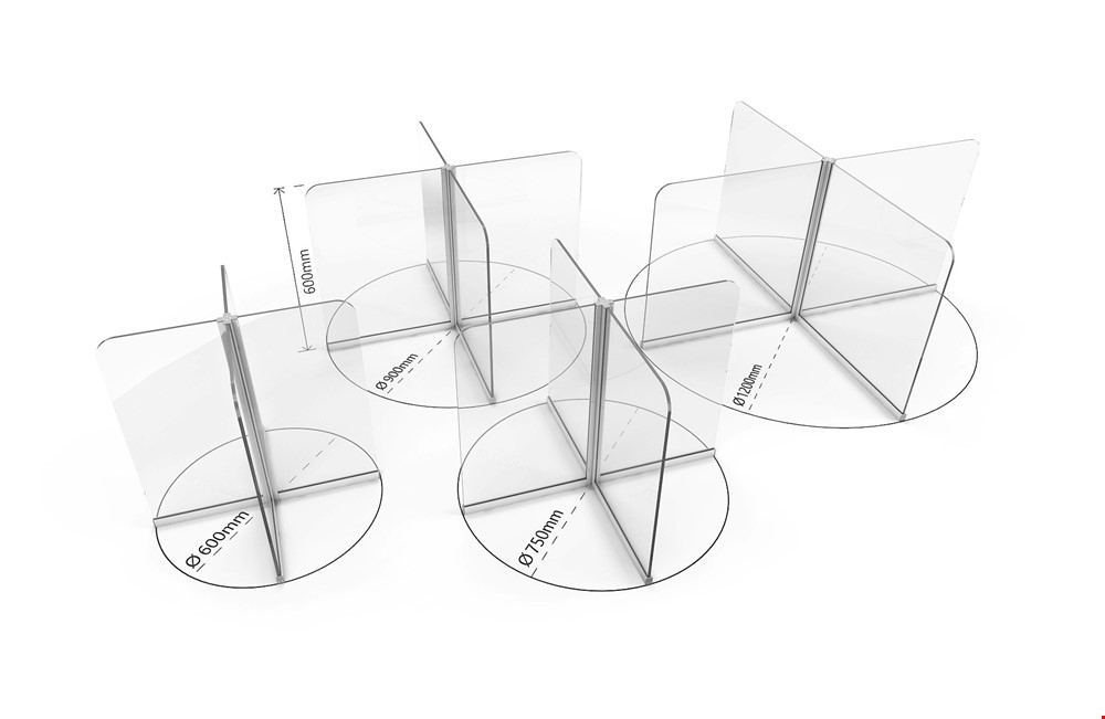 Dimensions Of ACHOO® Screens Clear Table Divider Screens Perspex Screens With Flat Base