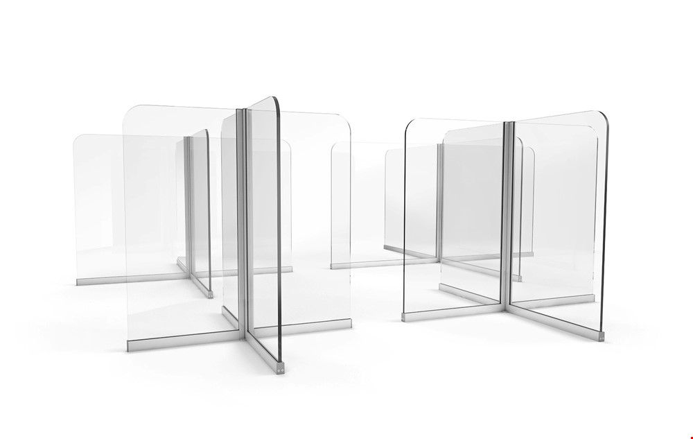 ACHOO® Screens Crystal Clear Table Divider Screens With Flat Bases