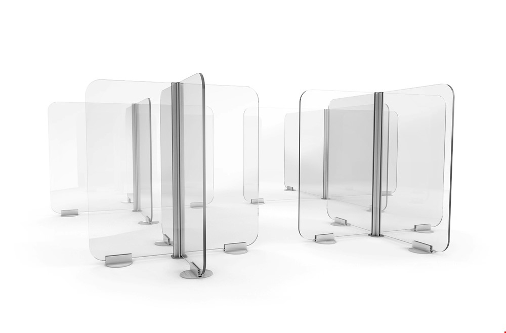 ACHOO® Screens See Through Table Divider Screens With Round Flat Bases 