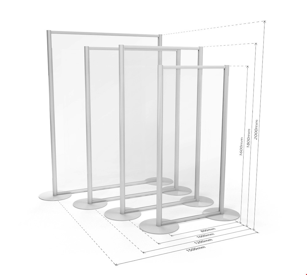 Dimensions Of ACHOO® Screens Free Standing Protective Screens With Round Bases 