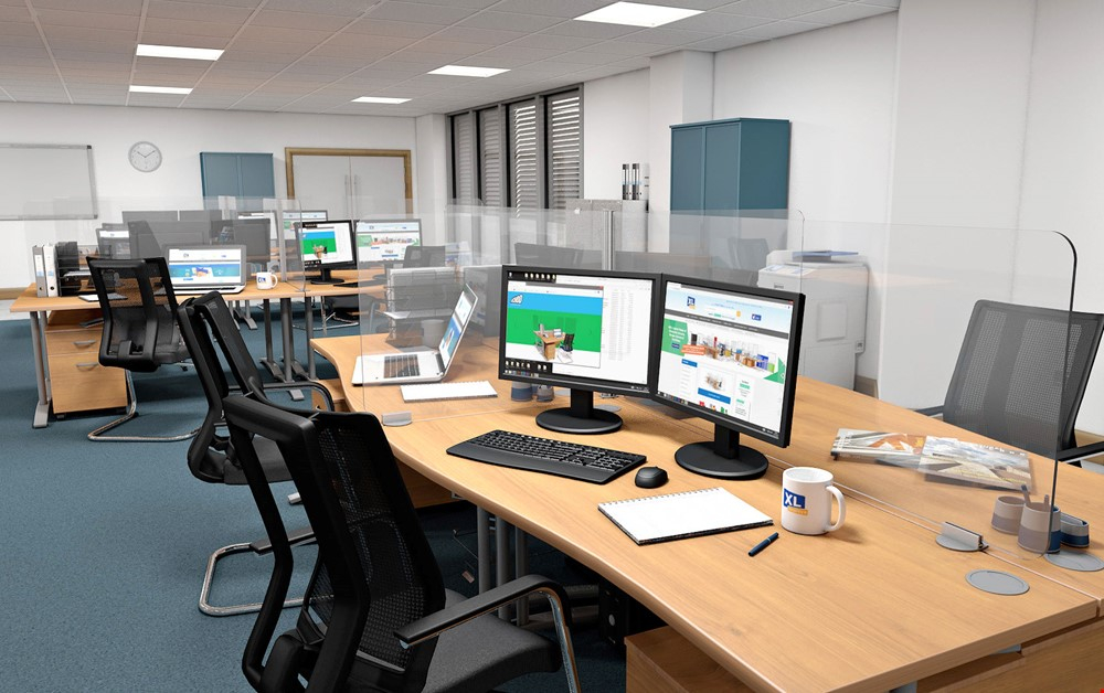 ACHOO® Screens Perspex Screens For Desks - Office Workstation Dividers For Dividing A Bank Of 8 Desks