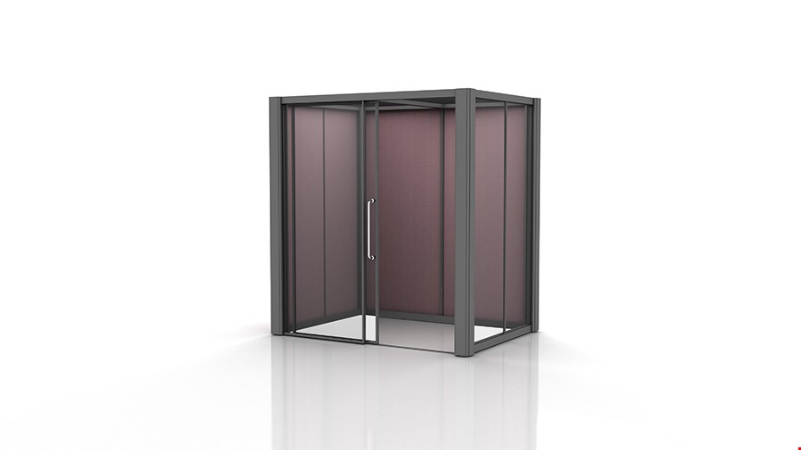 Acoustic Meeting Pod with Glass Partitions and Sliding Door 2m x 1.5m
