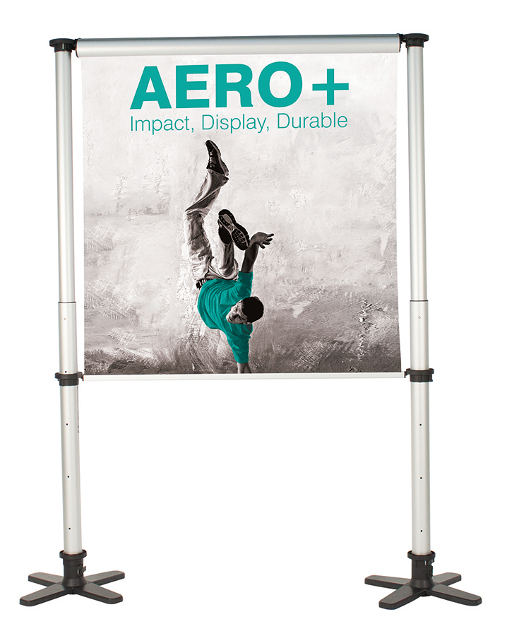 Single Aero+ Banner Stand with Shorter Graphic
