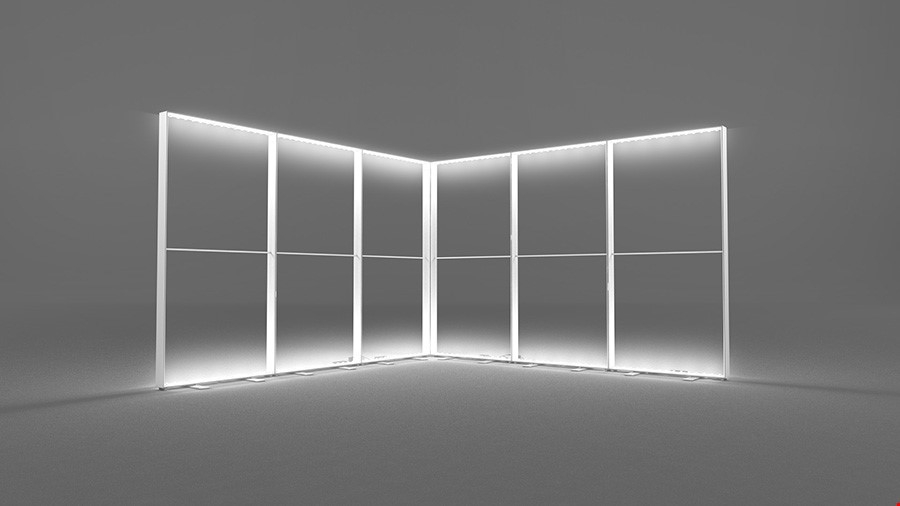Place Six iLLUMiGO™ LED Banners Next To Each Other To Create This L-Shaped Backlit Fabric Display