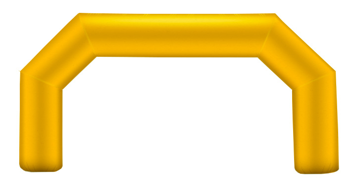 Angled Inflatable Arch in Plain Yellow