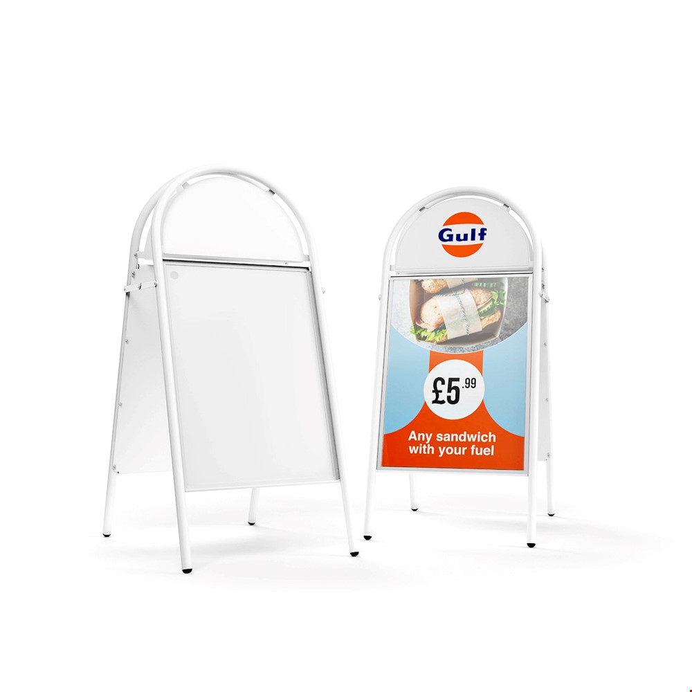 BOOSTER 2 A-Frame Pavement Sign Magnetic Shop Sign in White A2 