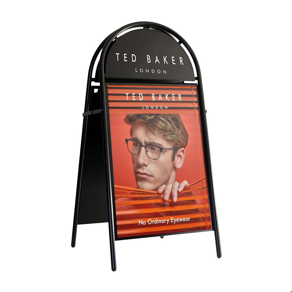 BOOSTER-2 Magnetic Pavement Sign With Half Moon Header