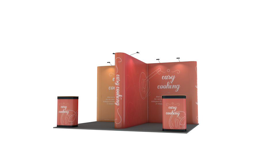 Complete Linked Pop Up Exhibition Stand Fits Into The Four Supplied Transportation Cases