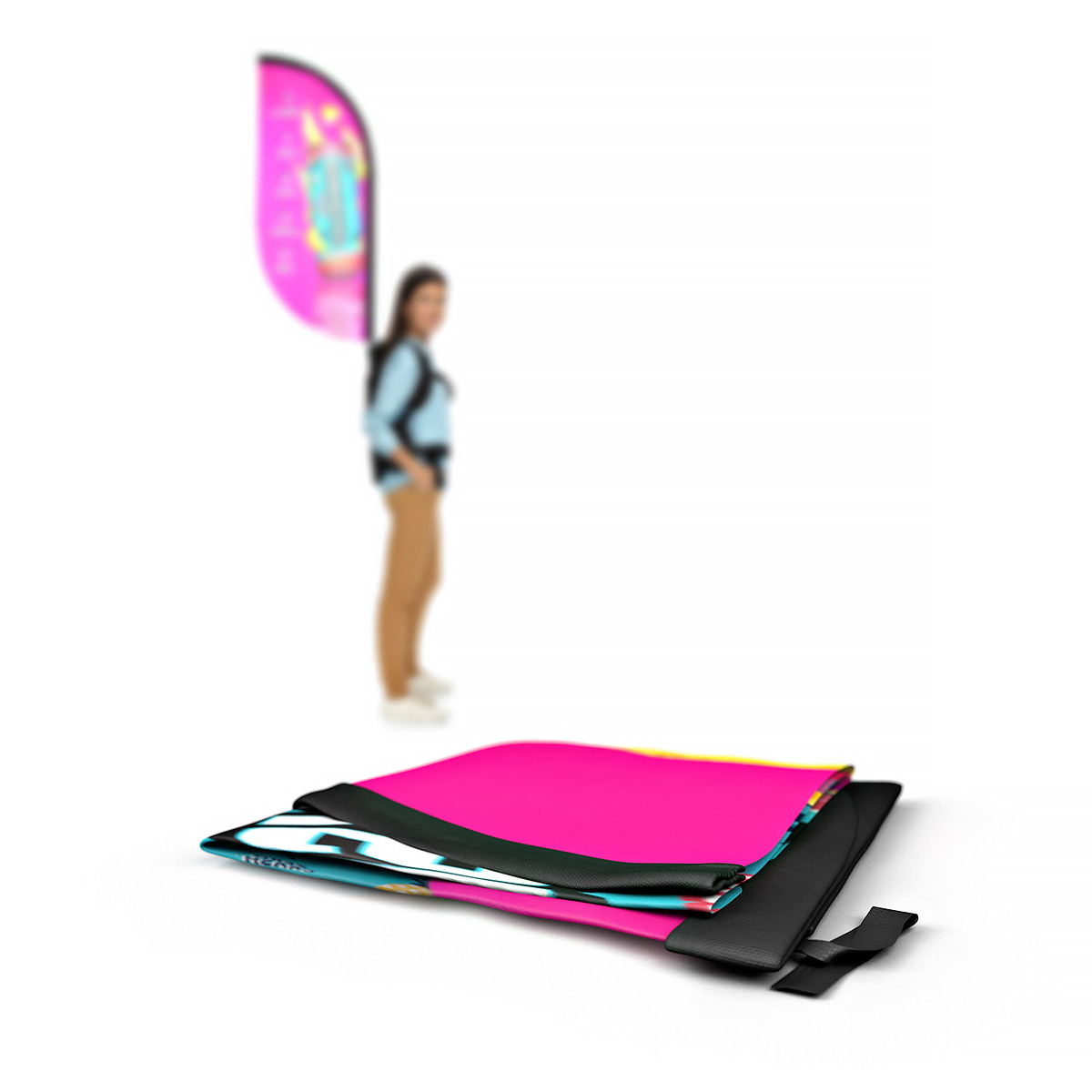 Backpack Feather Flag Replacement Graphic
