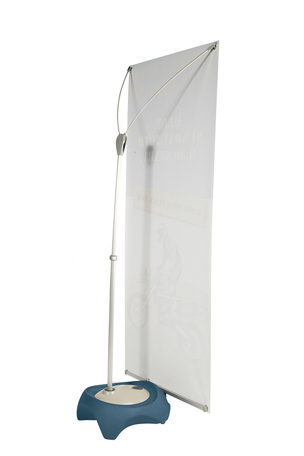 Blizzard Banner Outdoor Display Back View With Telescopic Pole