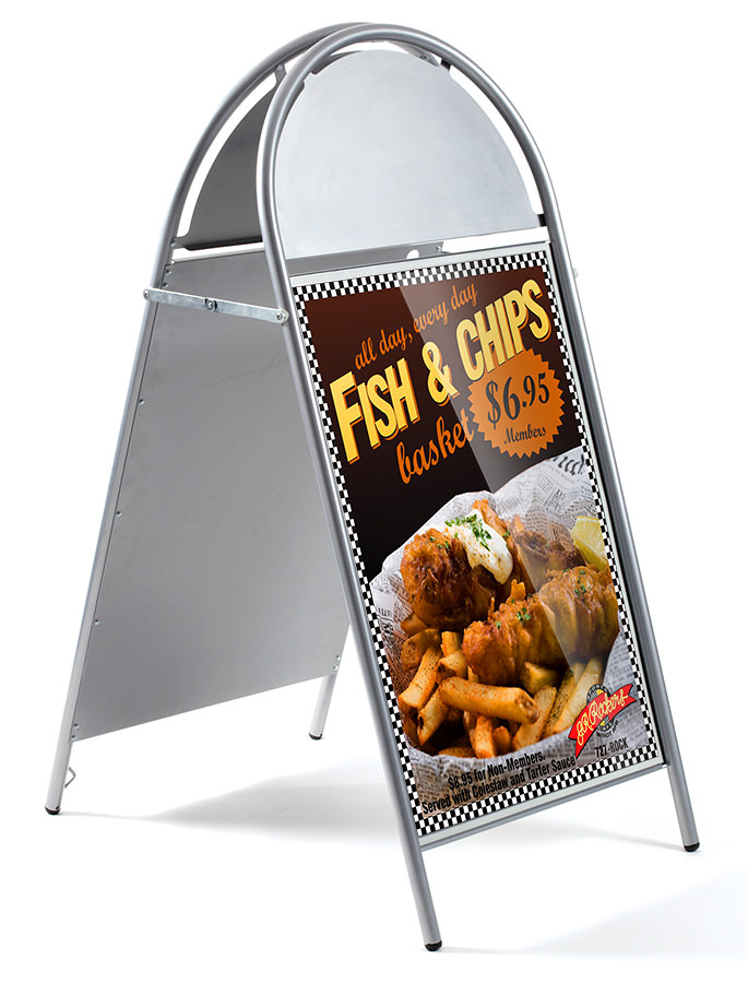 Booster A Frame Pavement Sign with Printed Poster