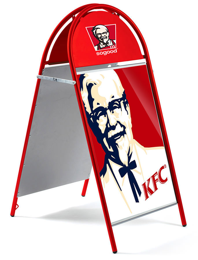 Booster A Frame Pavement Sign with Printed Header Panel and Poster