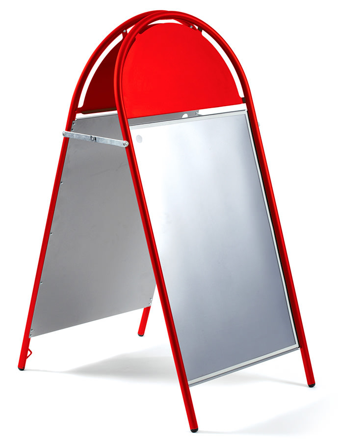 Booster A Frame Pavement Sign in Traffic Red