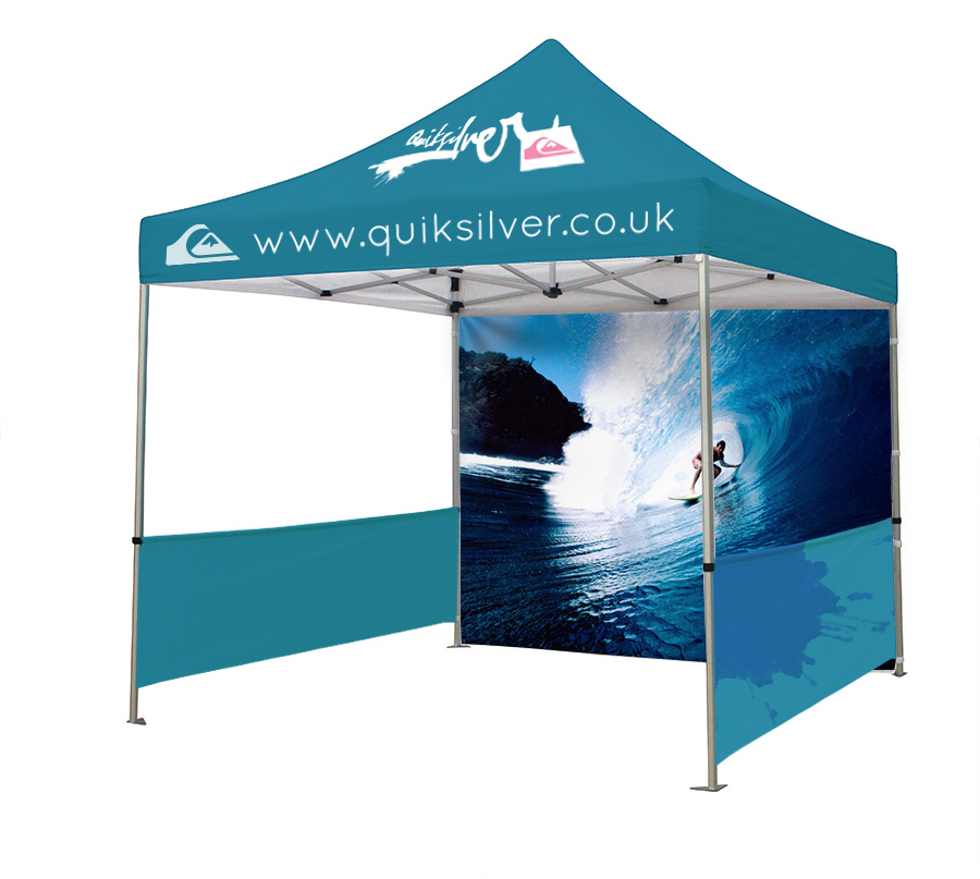 Promotional Marquee With Single Sided Printed Half Walls And Full Back Wall