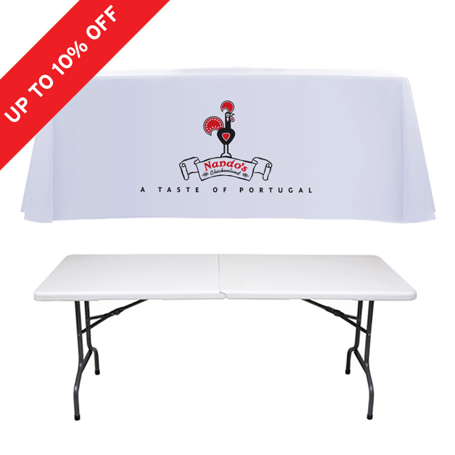 Branded Tablecloth with Folding Table Bundle - save upto 10%