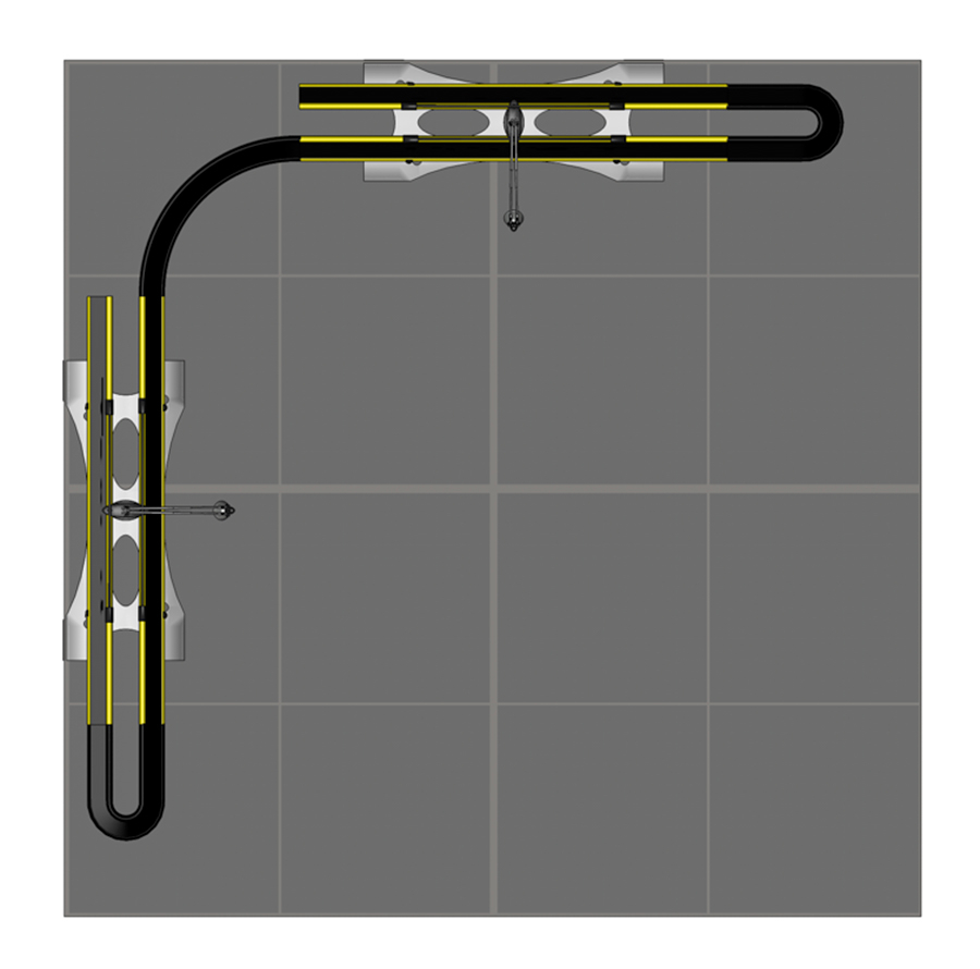 Twist 2m x 2m Exhibition Stand With Curved End Caps Floor Plan