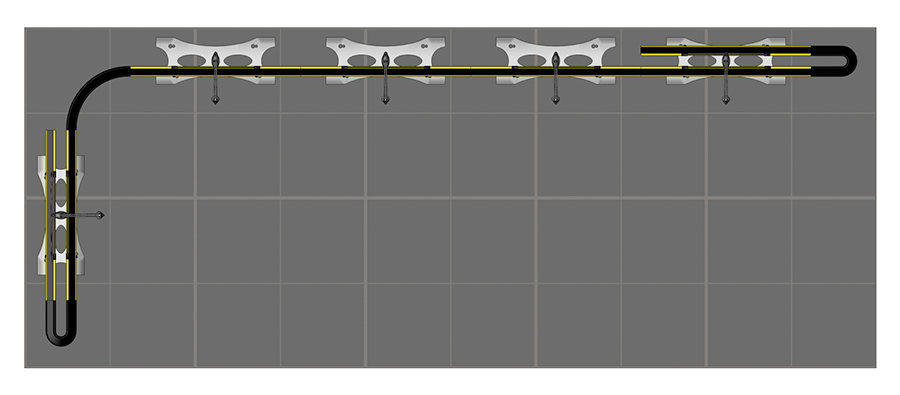 Twist 5m x 2m L-Shaped Flexible Exhibition Stand Floor Plan