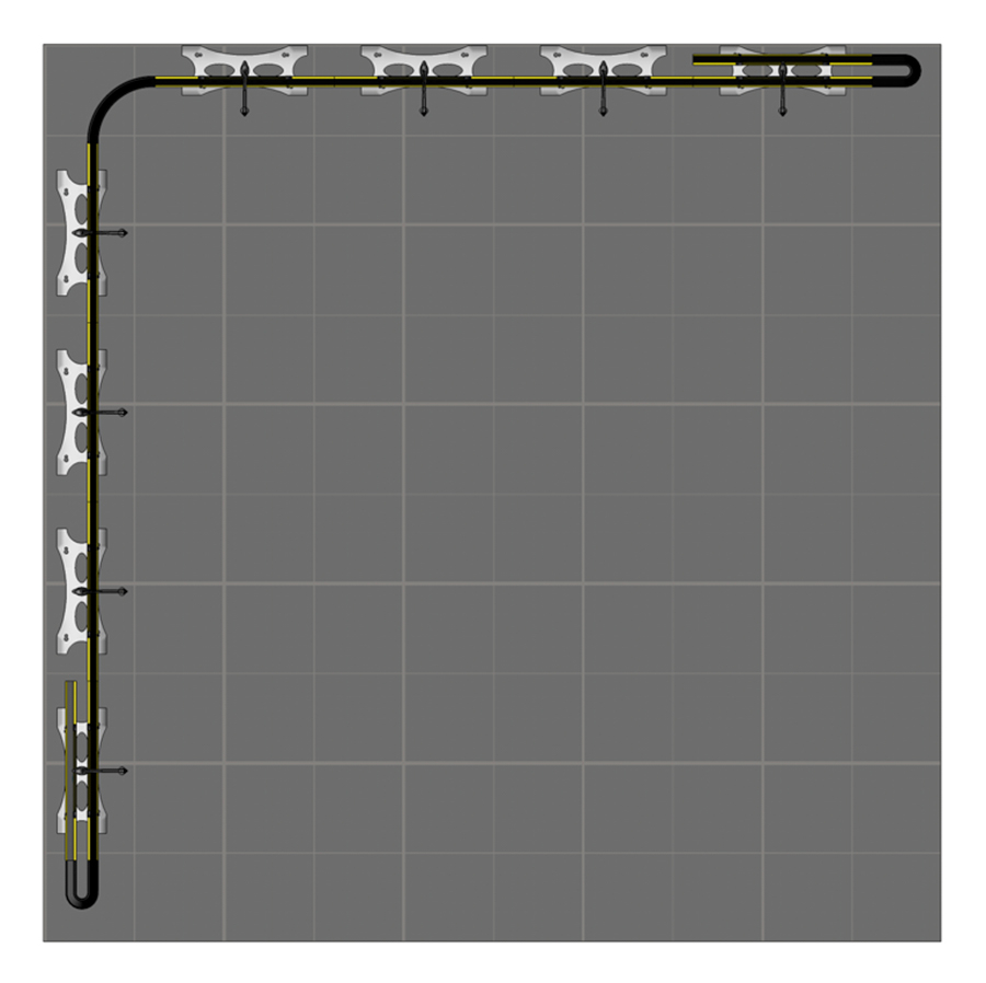 Twist 5m x 5m L-Shaped Flexible Display Stand Floor Plan