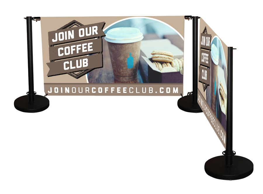 Cafe Banner Standard Post in Use