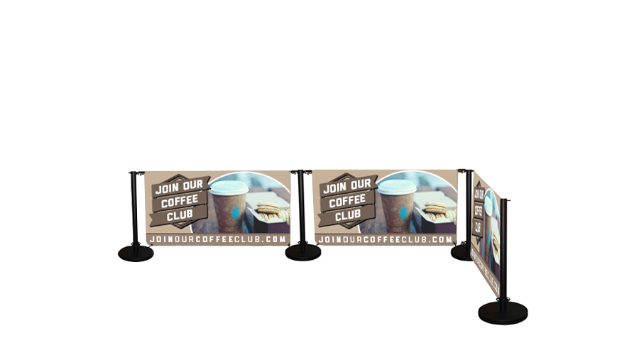 Cafe Banner Standard System with 3 Printed Banners
