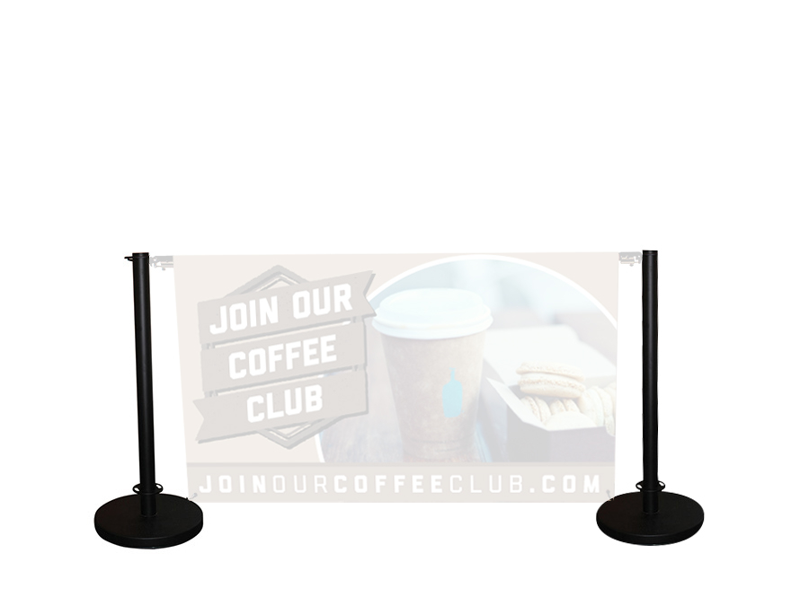 Standard Cafe Barrier Post (Printed Banner Not Included)