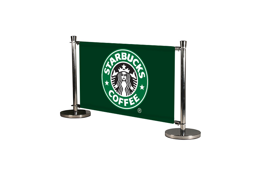 Cafe Barrier Deluxe Posts in Use (Banner Not Included)