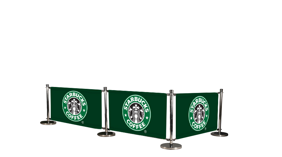 Cafe Barrier Deluxe System with 3 Banners