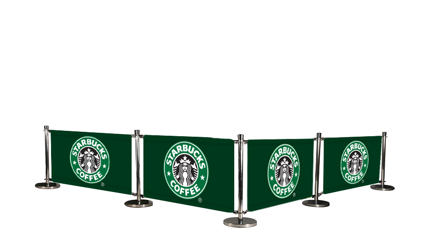 Deluxe Cafe Barrier System with 4 Printed Banners