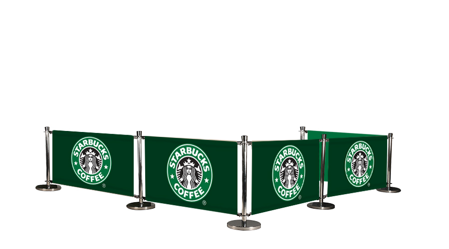 Cafe Barrier Deluxe System with 5 Banners