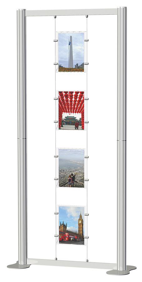 Centro Freestanding Poster Display Kit with 4x A4 Portrait Poster Holders