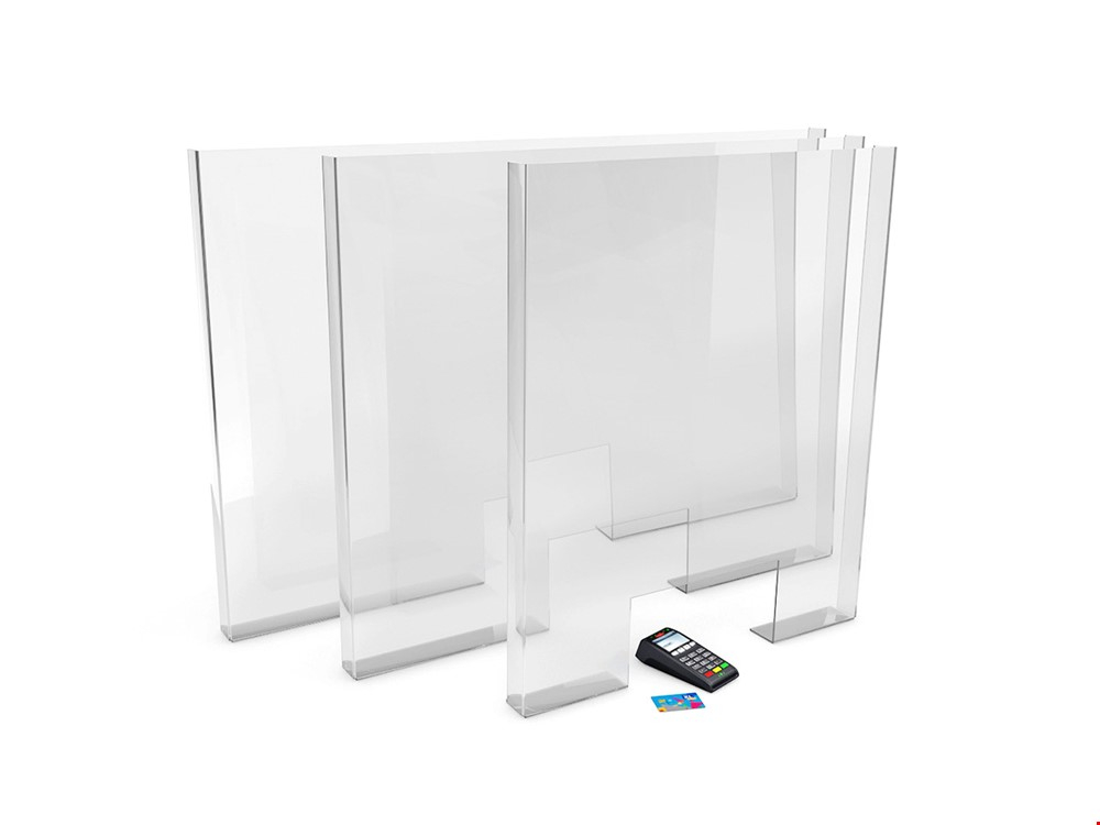 Perspex Modular Sneeze Screen With Cut Out Freestanding Protection Screen
