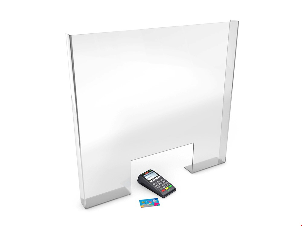 Perspex Modular Sneeze Screen With Cut Out Freestanding Protection Screen