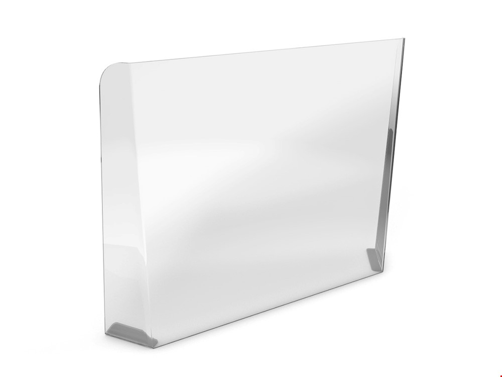 CLARITY PLUS PERSPEX SNEEZE SCREEN - 800mm (w) x 750mm (h) Countertop Desk Divider