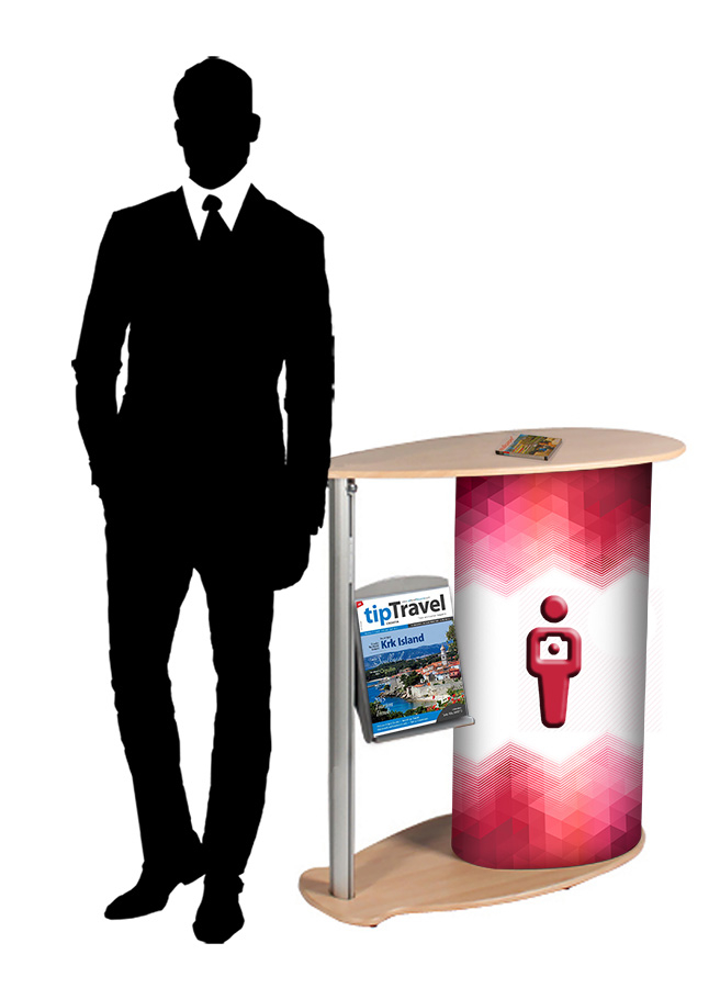Comet Promotional Counter With Printed Graphic Wrap & Literature Holder