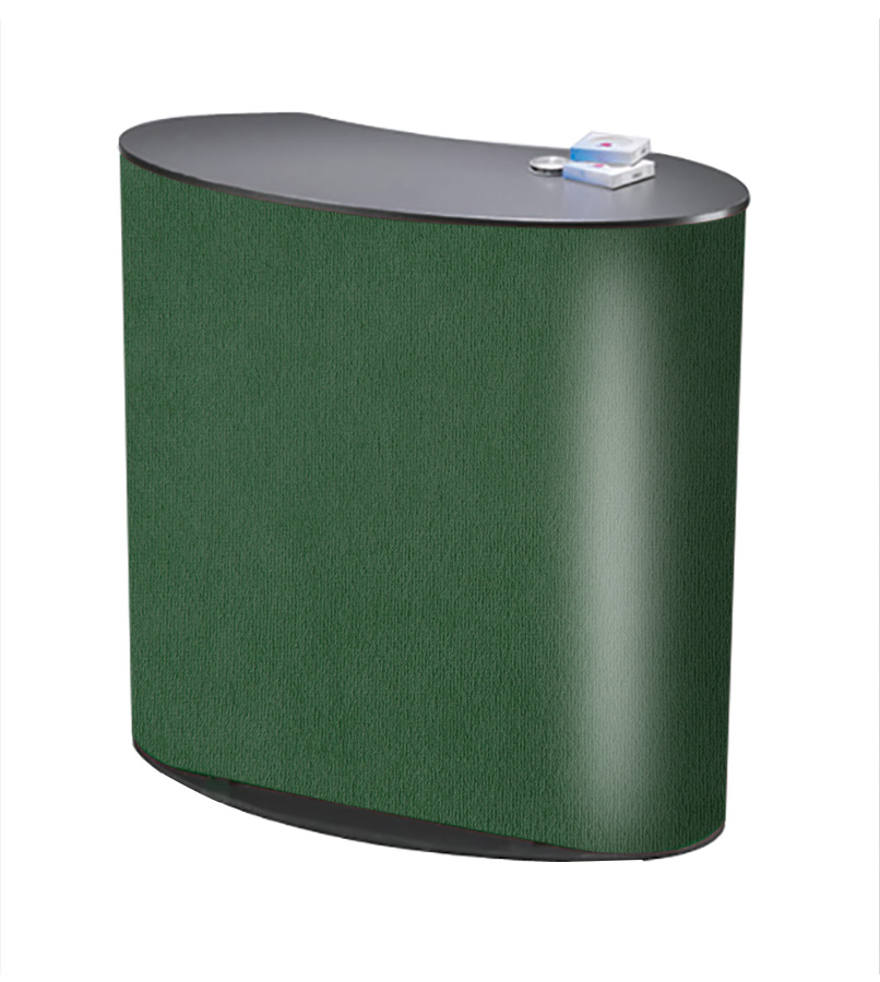 Portable Counter With Green Fabric Wrap