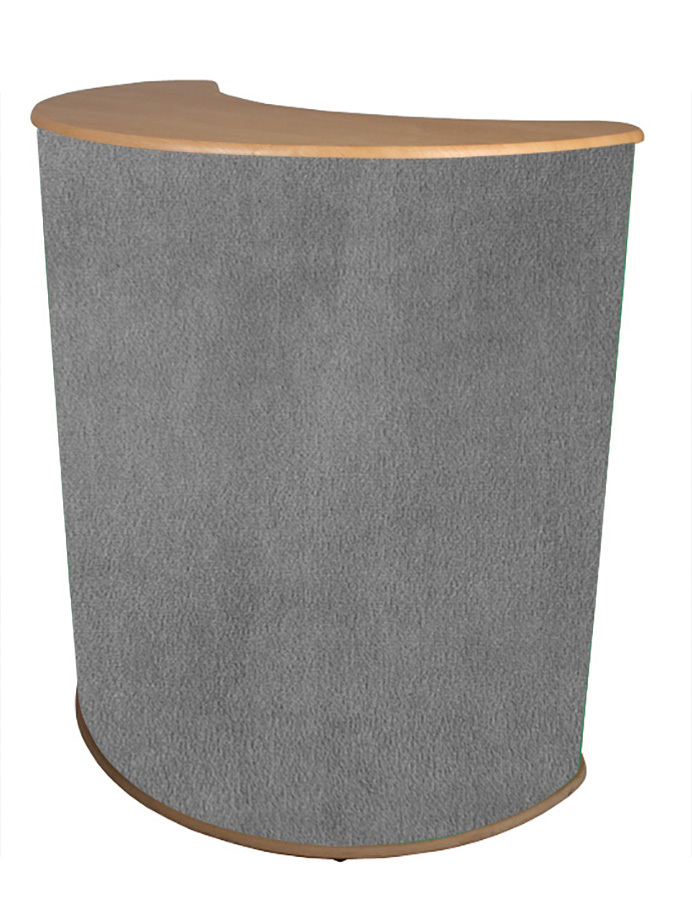 Curved Portable Counter With Fabric Wrap