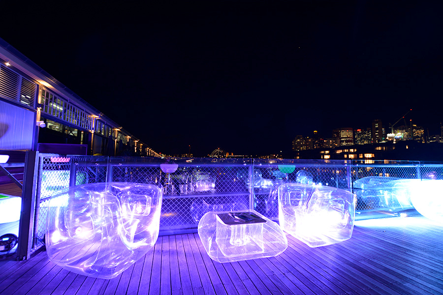 Illuminated Crystal Clear Inflatable Sofa