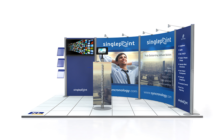 Centro Exhibition Stand Curved Back Wall 3x4m