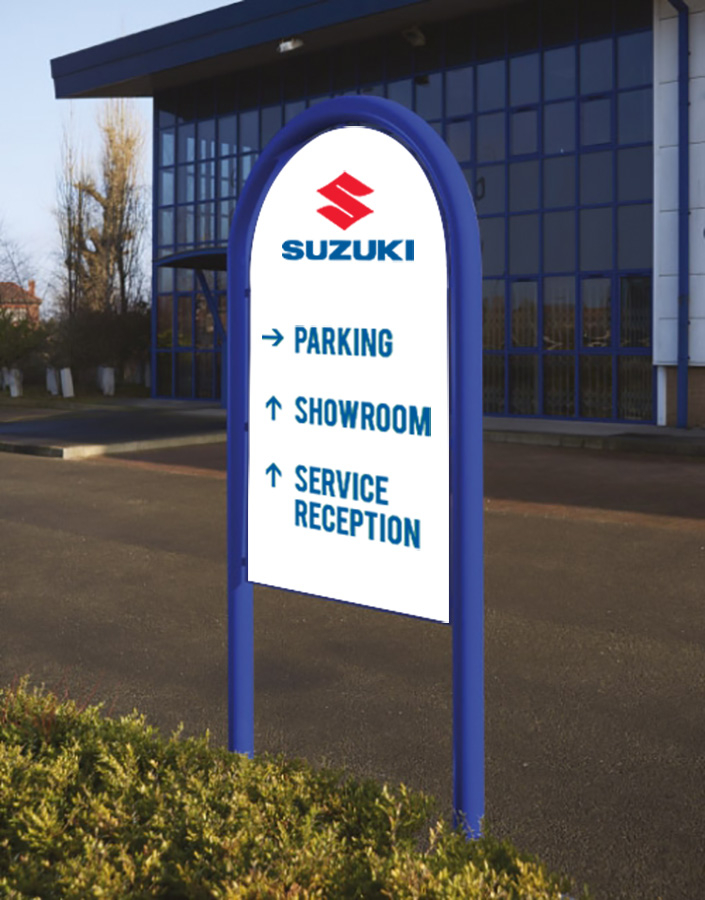 Post Mounted External Sign With Customised Printed Graphics