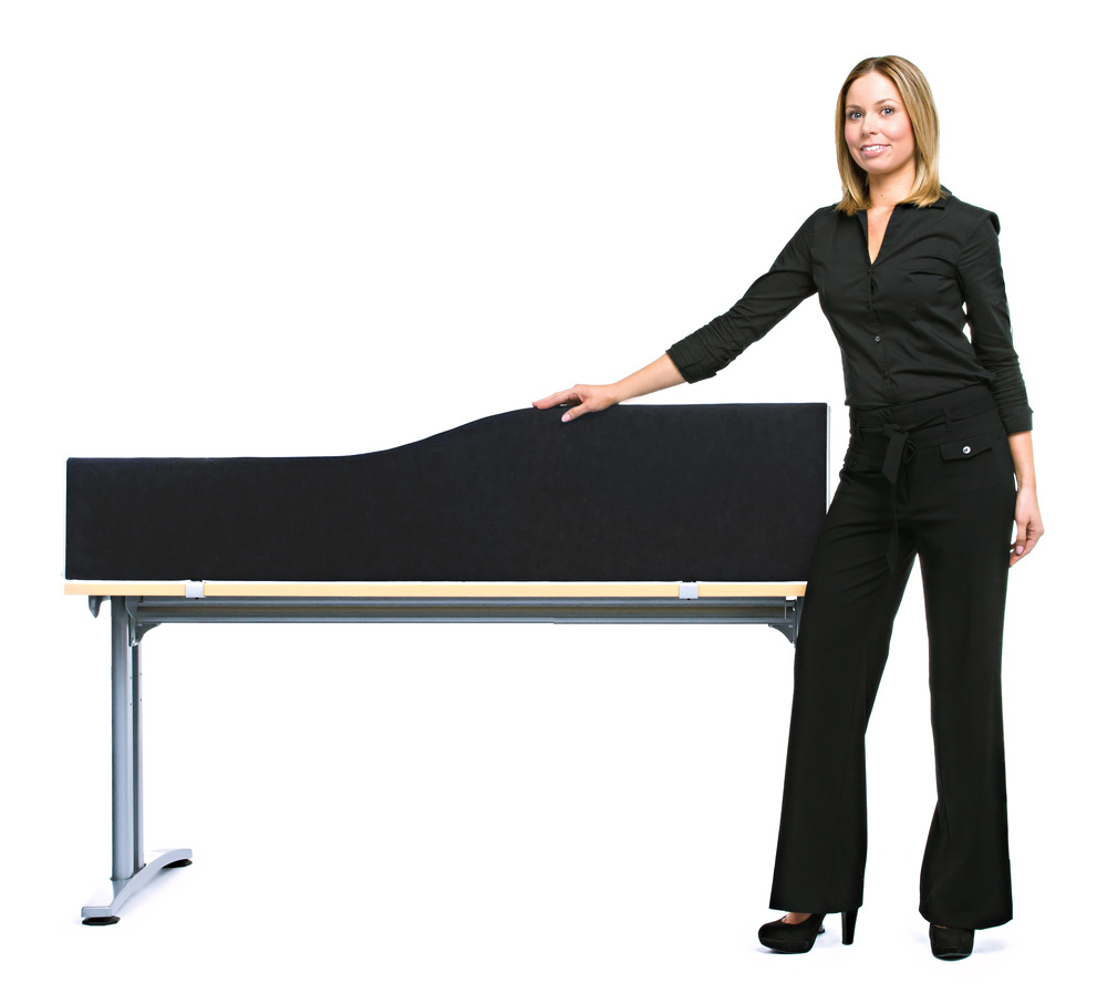 Wave Desk Divider in Black