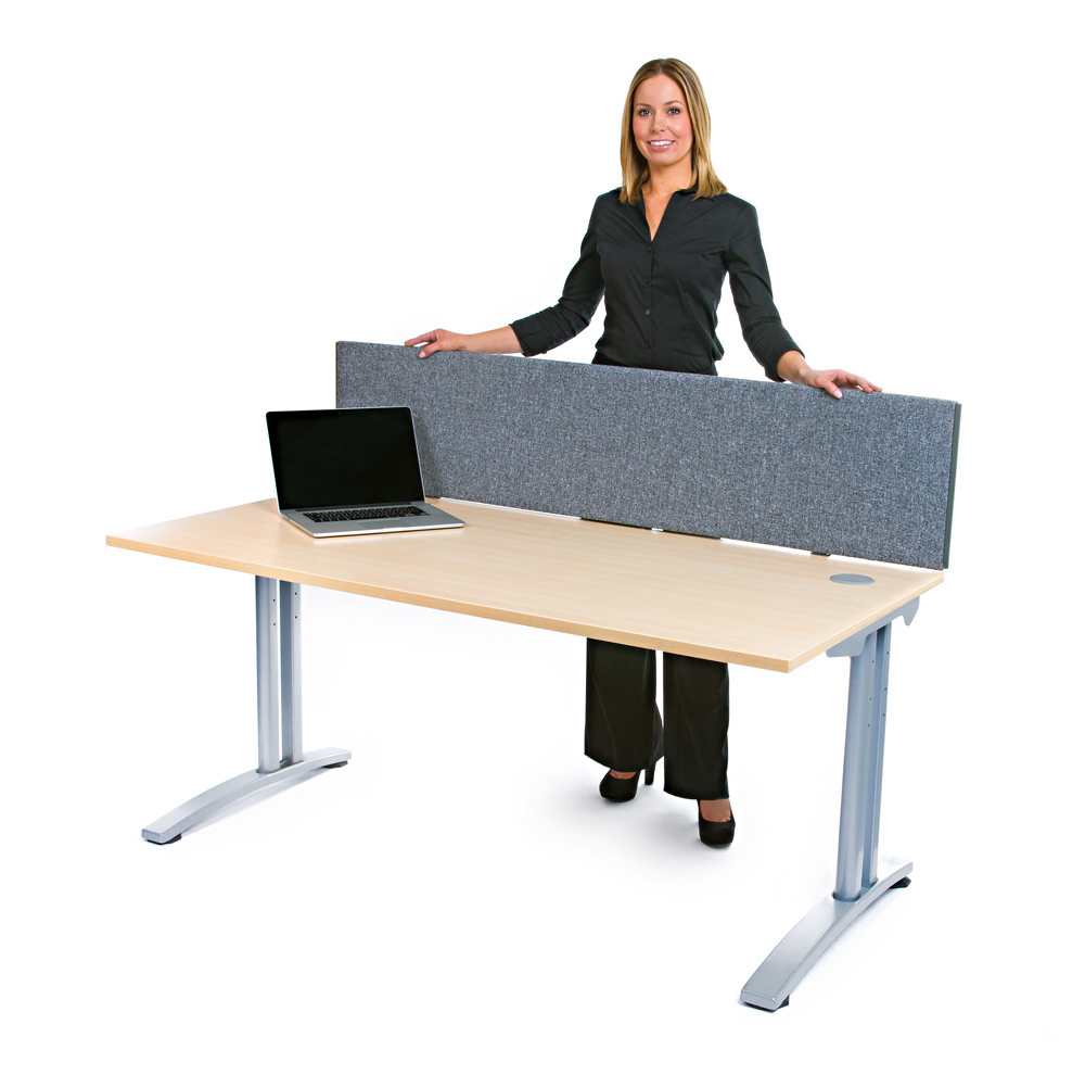 Desk Screen in Lead Grey