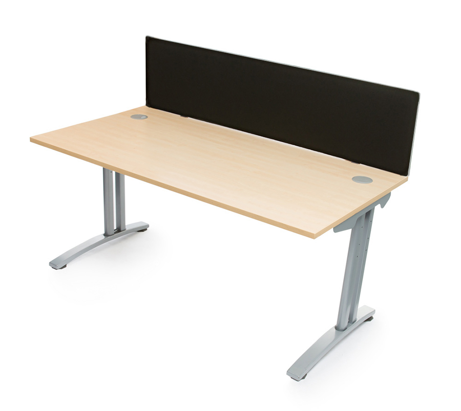 Straight Desk Partition with Havana Black Fabric